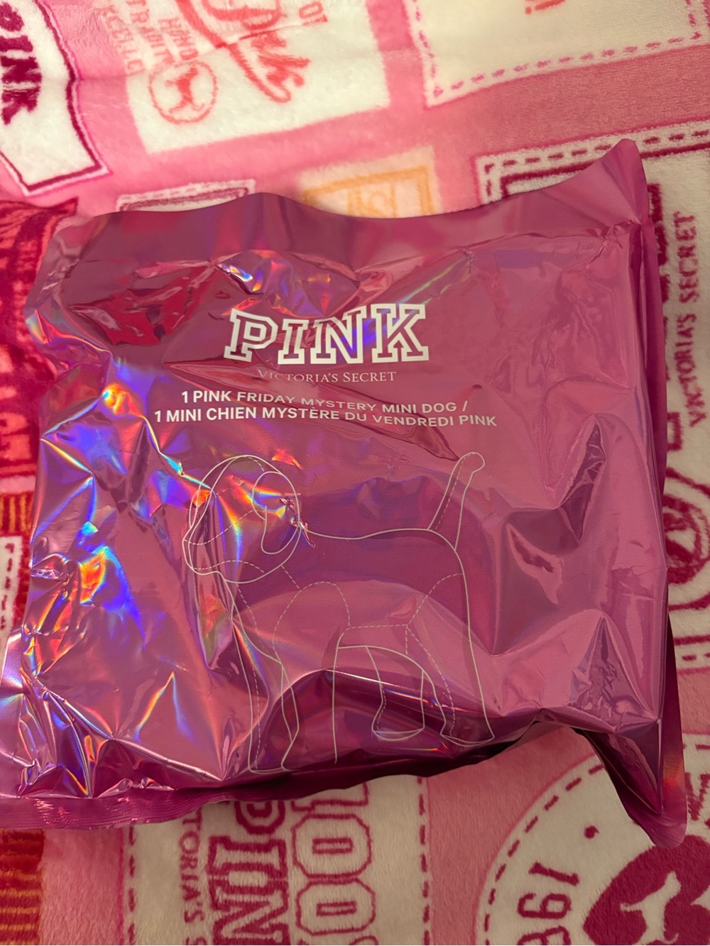 PINK by Victoria's Secret Pink Holographic Pink mini dog